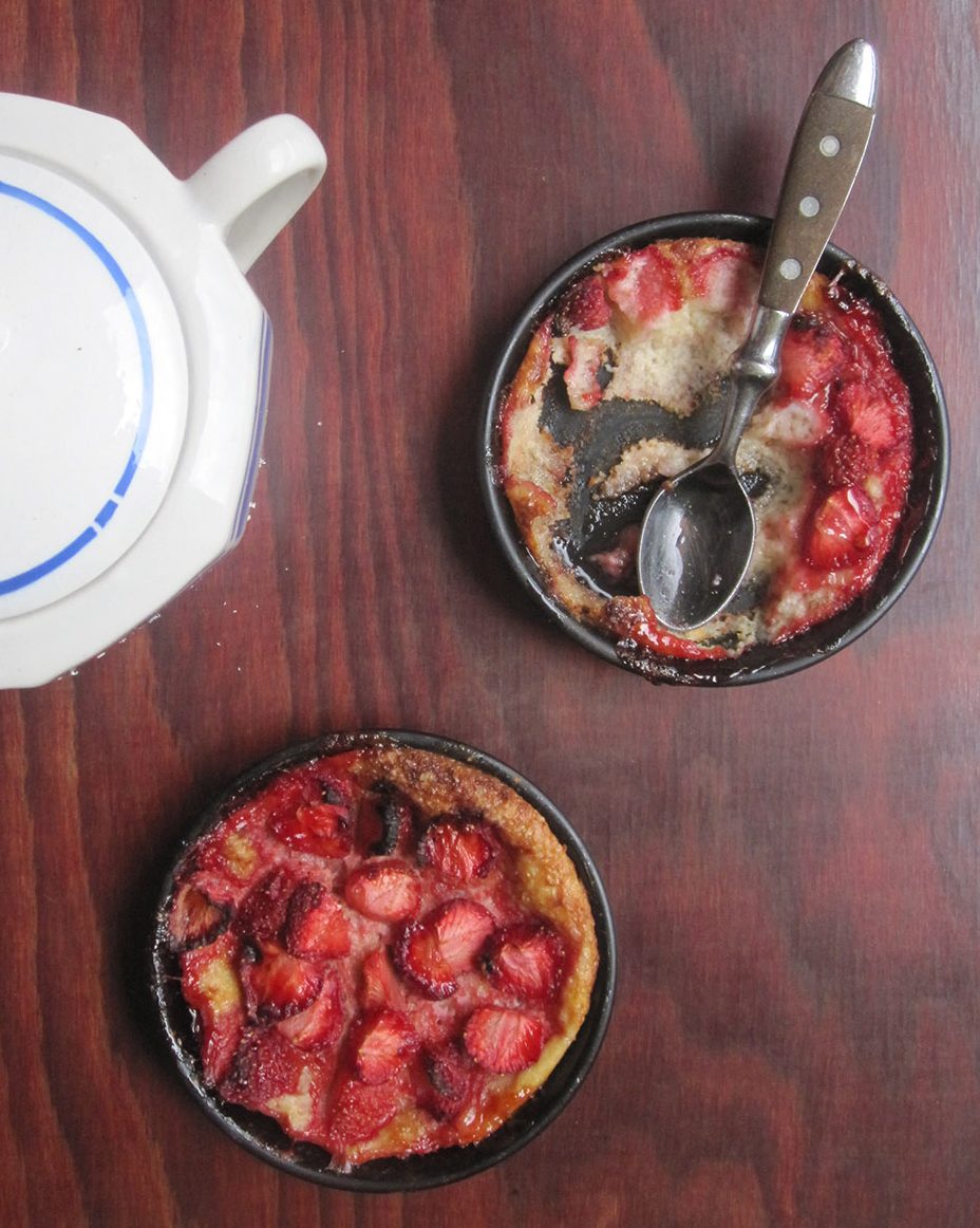 Empty the Fridge - Broodpudding met yoghurt en aardbeien