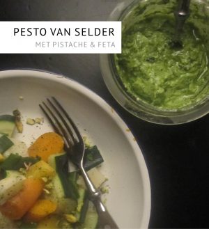 Empty the Fridge - Pesto van selder met pistache en feta