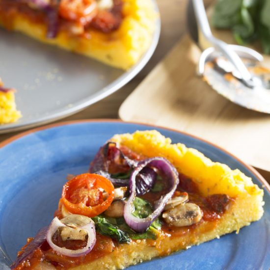 Empty the Fridge - Polenta pizza