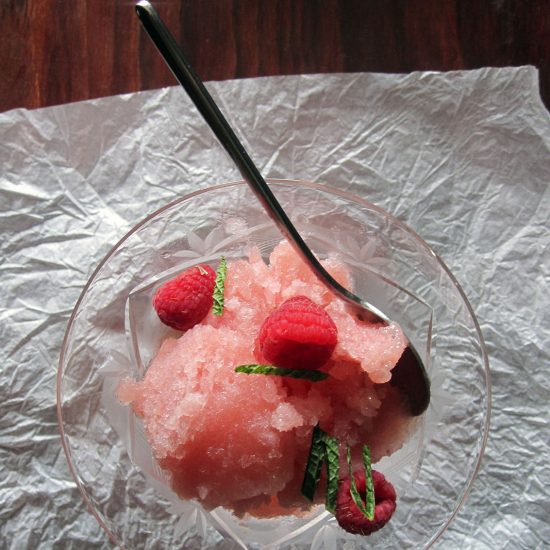 Empty the Fridge - Sorbet van rose en perziken